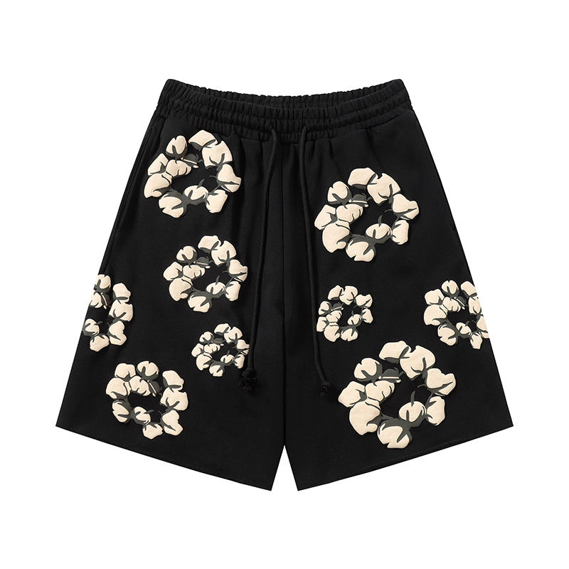 Denim Tears Shorts Yellow floral cotton