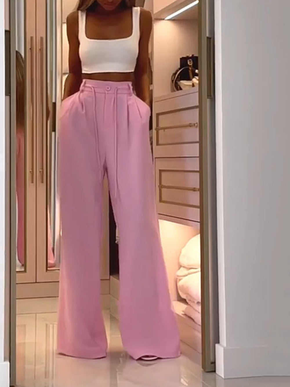 American Street Pink Pleated Pants