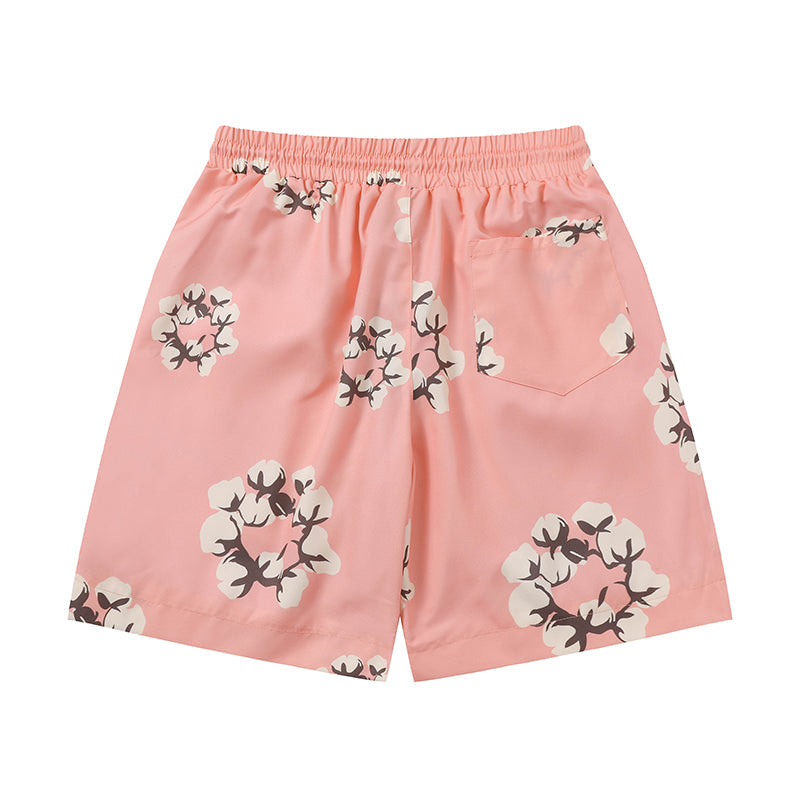 Denim Tears Shorts Yellow flower woven