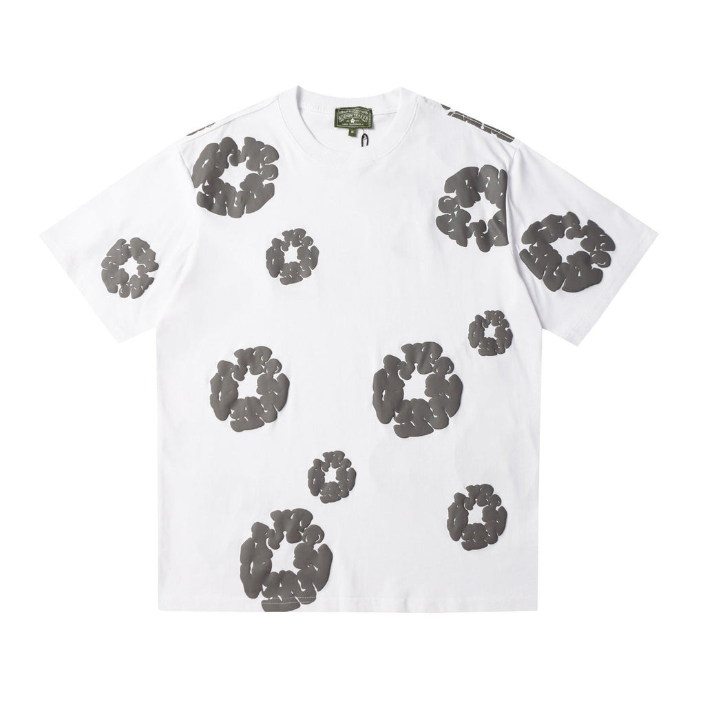 Denim Tears Outfit:T-shirt/Shorts (Separate Purchase Options) Puff Print Short Sleeve T-shirt Loose Couple Shorts Suit