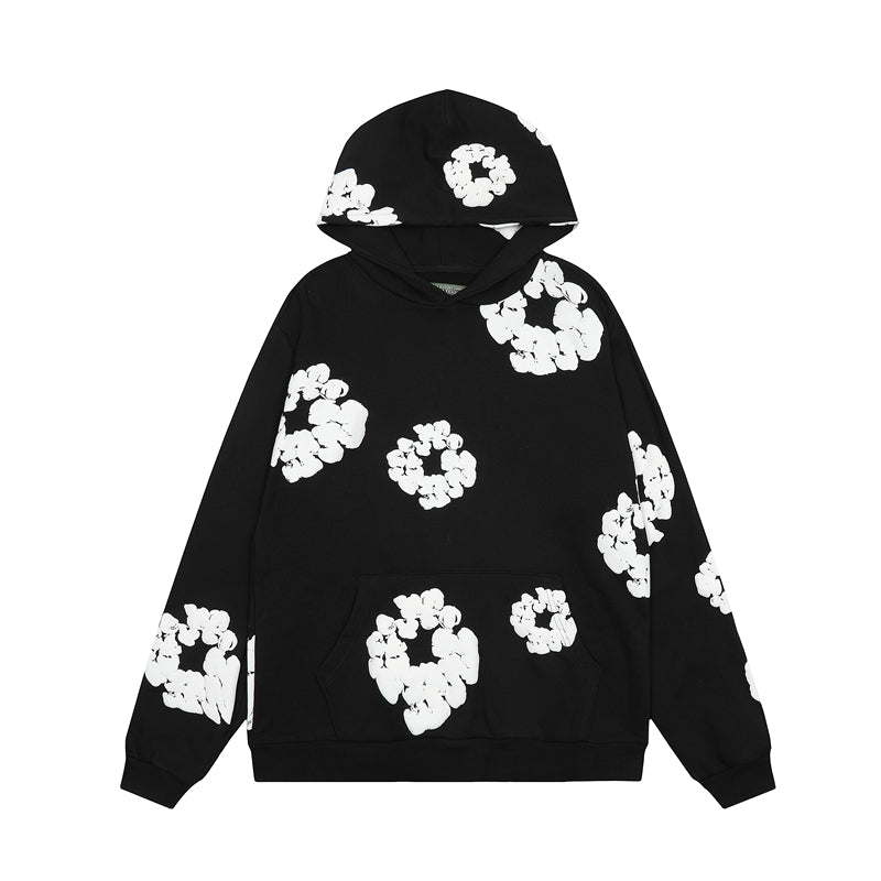Denim Tears Outfit:Hoodie/Sweatpants (Separate Purchase Options) Loose Hooded Sweatshirt Casual Sweatpants