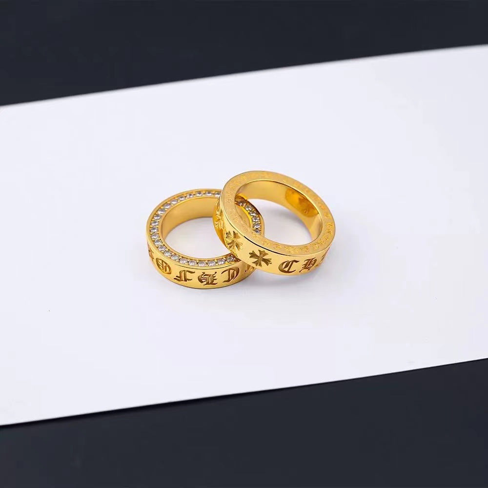 Chrome Heart Ring Personality Light Luxury Fashion