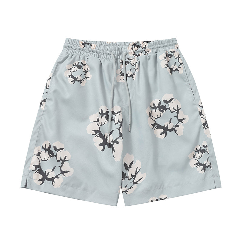 Denim Tears Shorts Yellow flower woven
