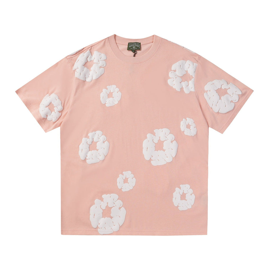 Denim Tears Outfit:T-shirt/Shorts (Separate Purchase Options) Puff Print Short Sleeve T-shirt Loose Couple Shorts Suit