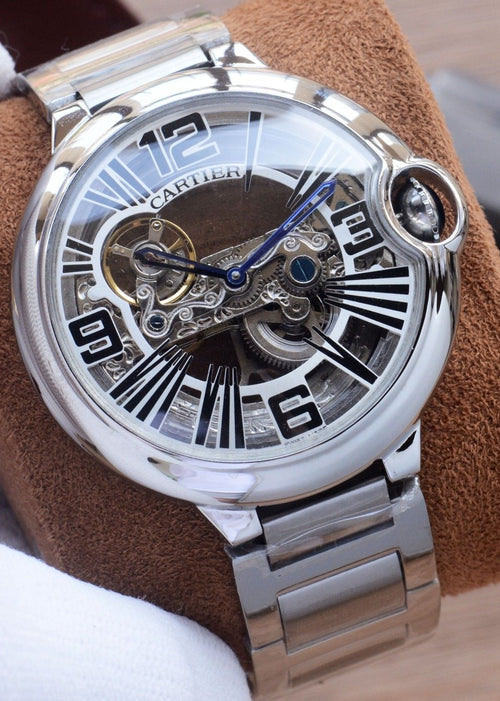 Cartier Black Silver Dial Bracelet Watch — hero