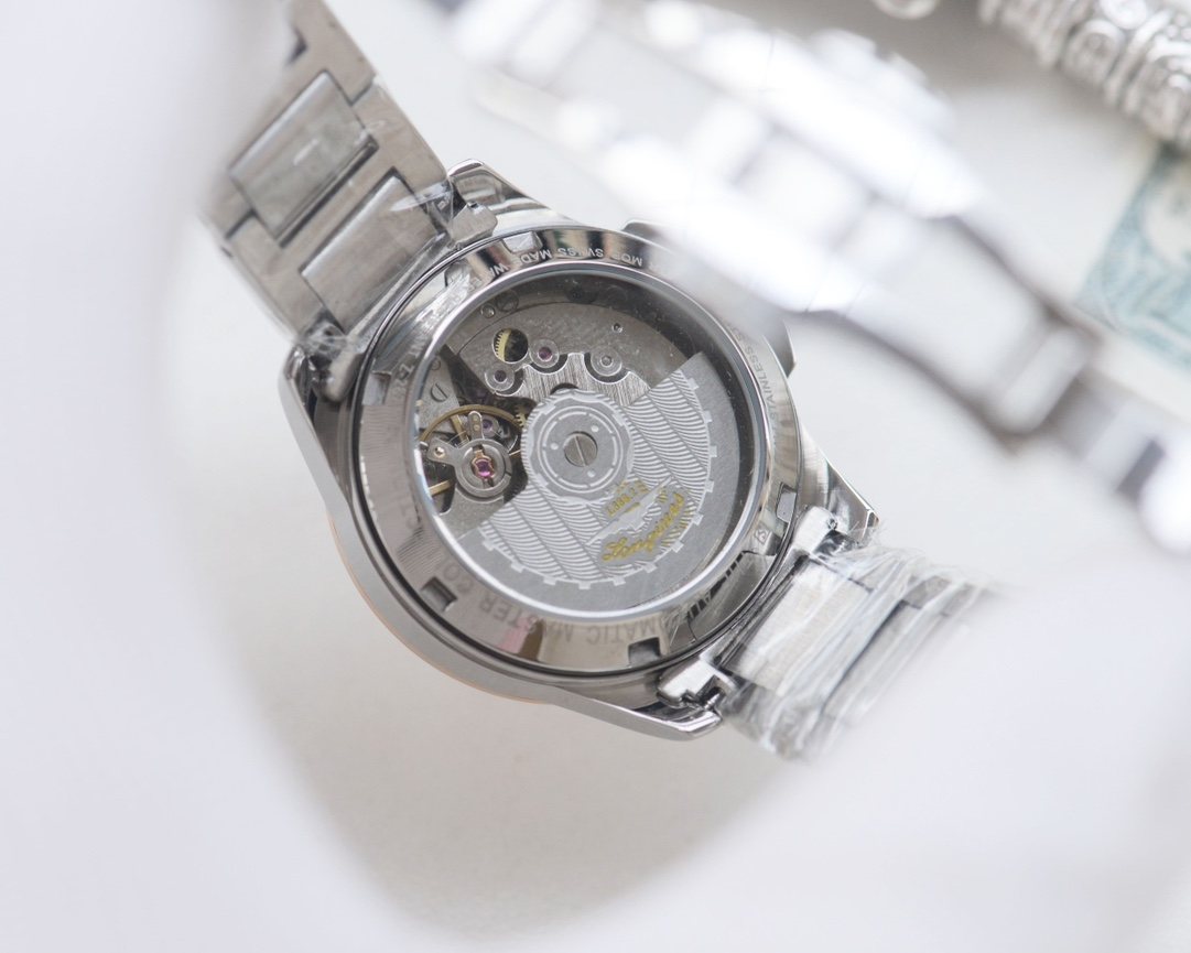 Longines Silver Blue Dial Bracelet Watch — back
